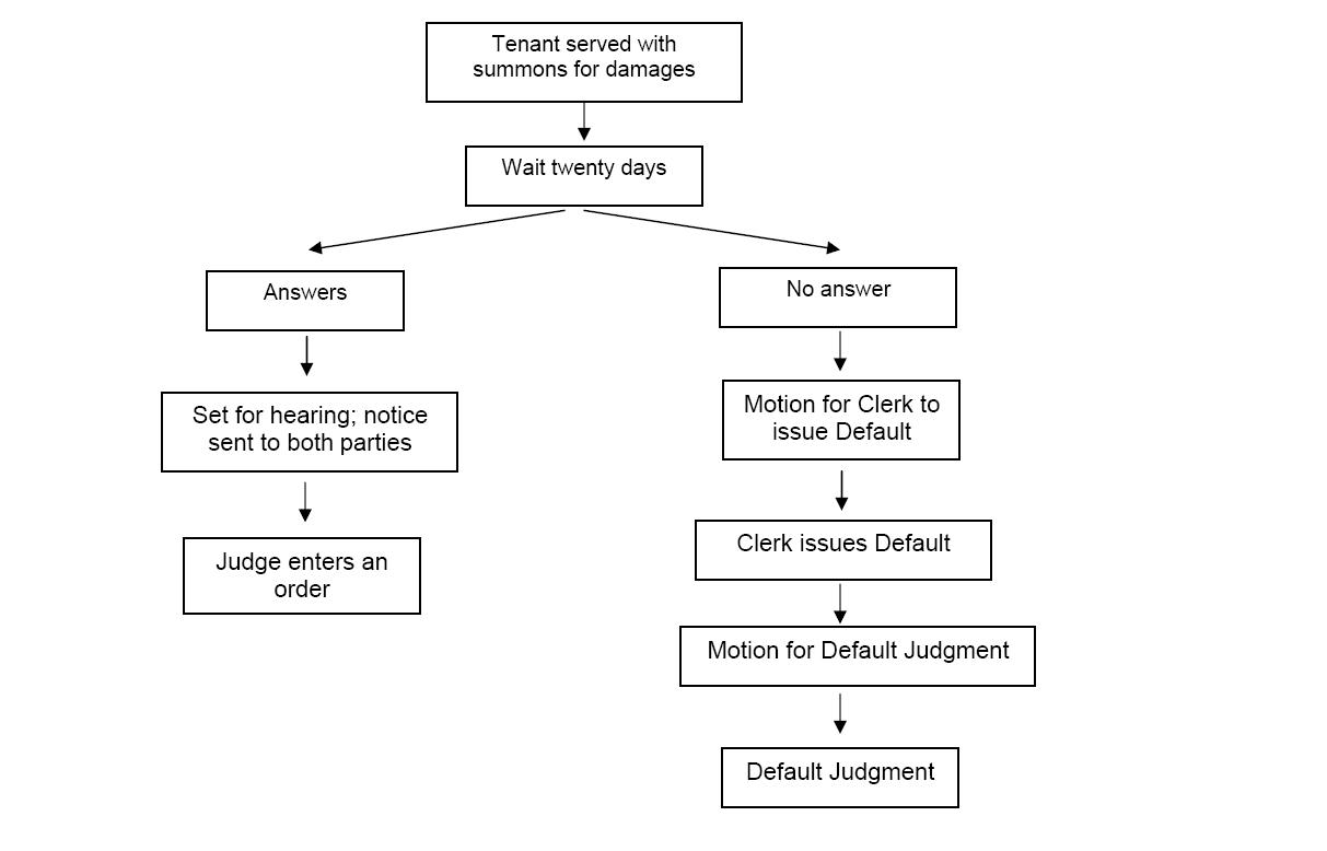 this picture shows the flow of an eviction with damages that is described above